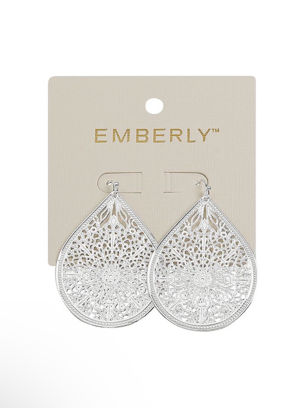 Silver Filigree Teardrop Earrings - Lacy Dangle Style
